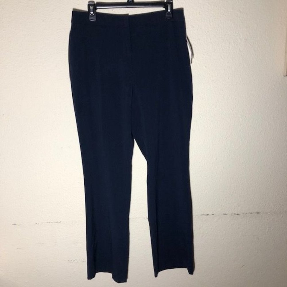 Dana Buchman Bootcut Mid Rise Pants Navy Blue Size 10 Short NWT